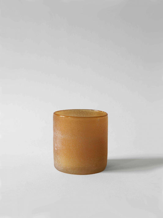 Votive Holder in Frosted Amber Glass