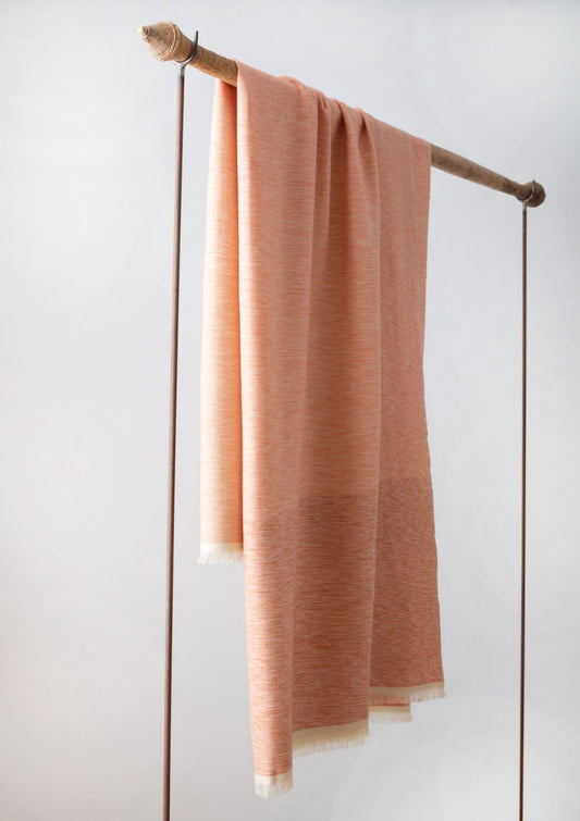 Merino Wool Throw - Coral