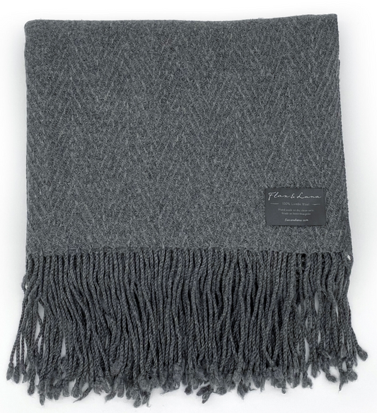 Lambswool Throw, Charcoal